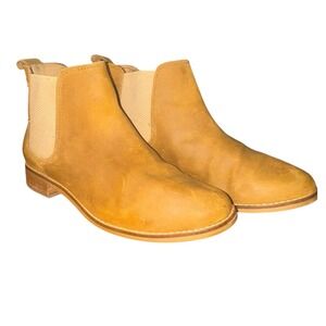 TOMS Womens‎ Tan Suede Chelsea Boots Ankle Booties Elastic Side Goring